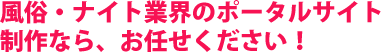風俗・ナイト業界のポータルサイト制作なら、お任せ下さい！